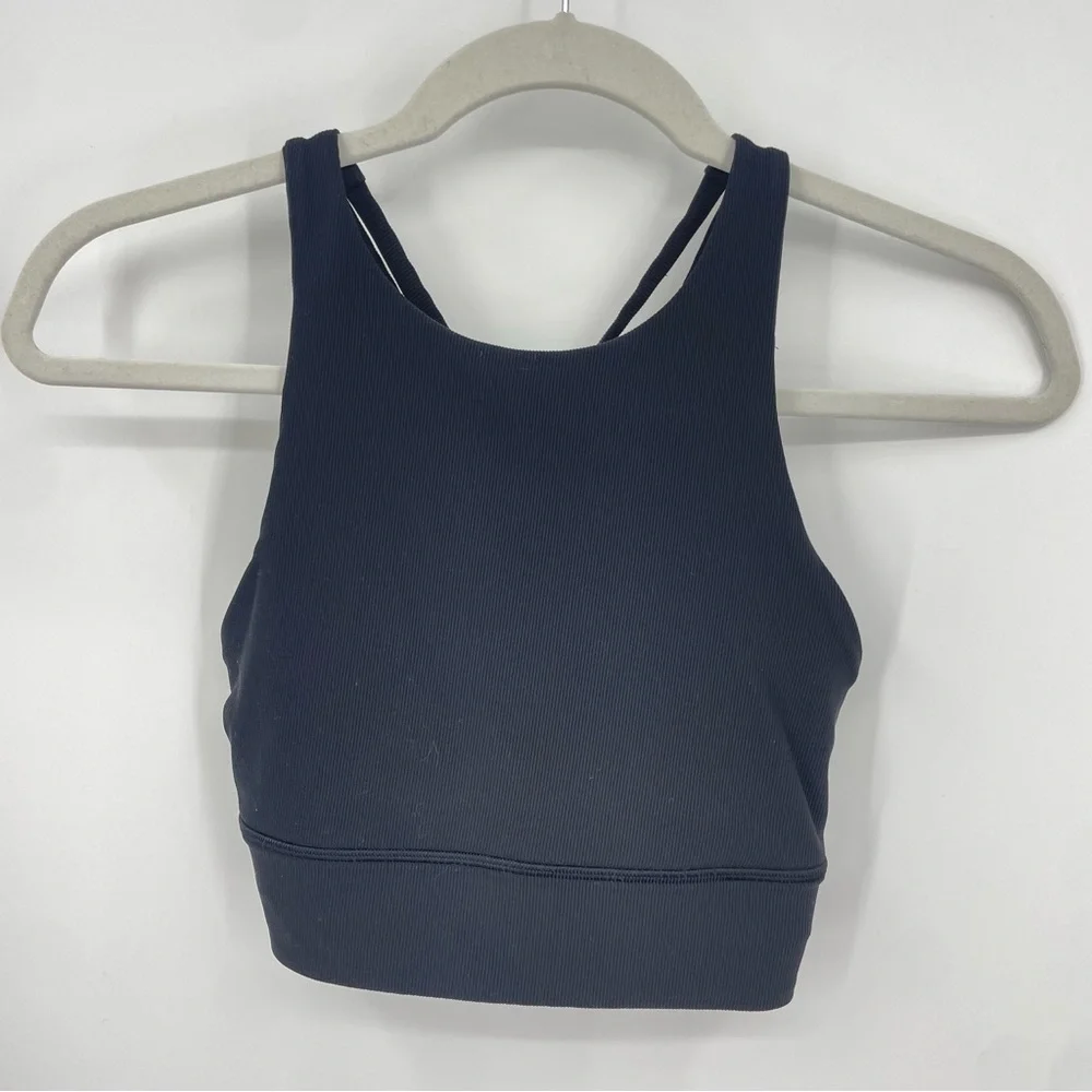 Lululemon Women's Energy Bra High Neck Long Line‎ *Rib (Size 6)
